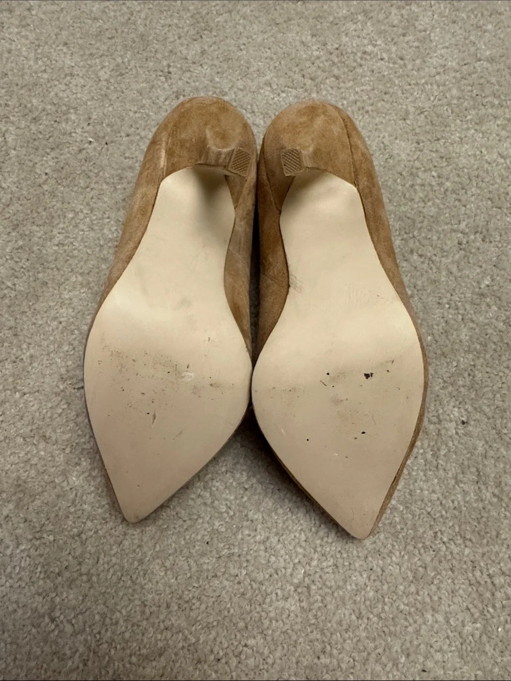 bebe Suede Pointed-Toe Pumps in Tan